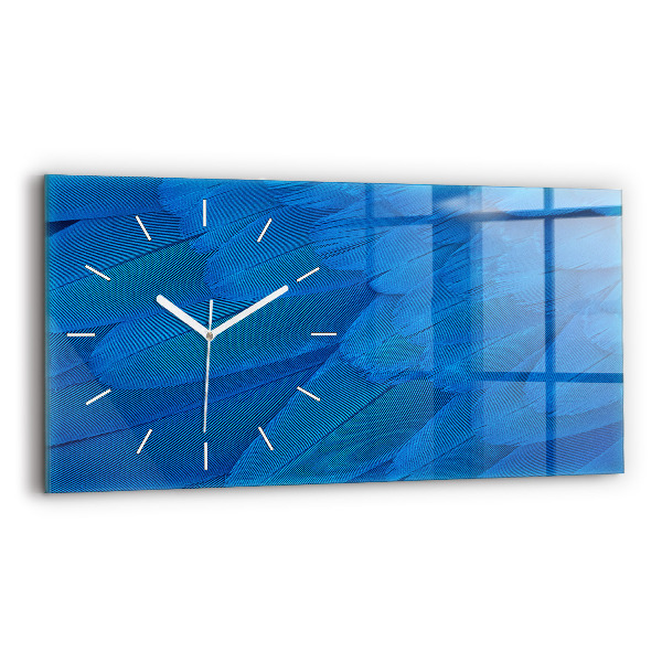 Horloge horizontale en verre Plume d'oiseau