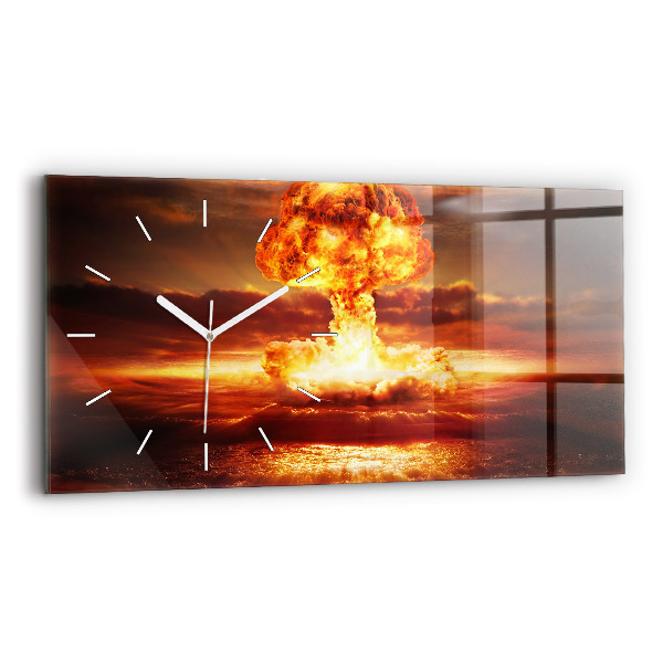 Horloge murale horizontale Explosion d'une bombe atomique