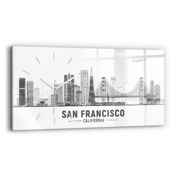 Horloge rectangulaire horizontale Ligne d'horizon de San Francisco