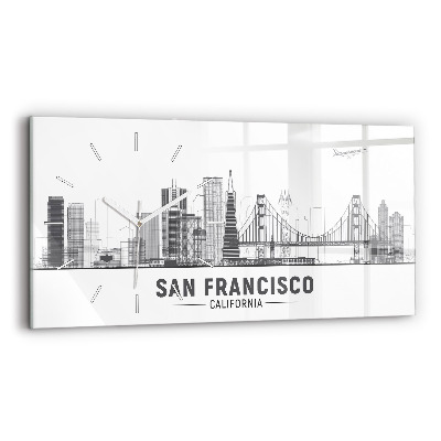 Horloge rectangulaire horizontale Ligne d'horizon de San Francisco