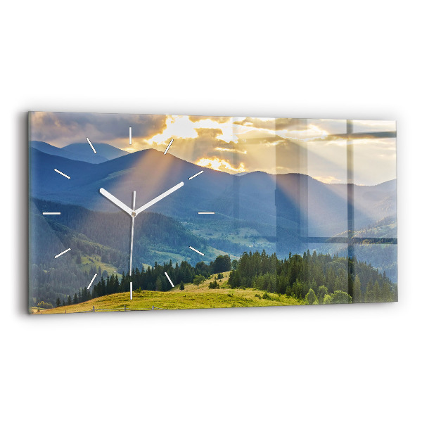 Horloge horizontale en verre Paysage avec des forêts