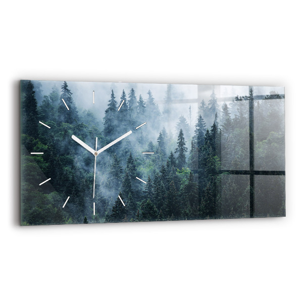 Horloge horizontale en verre Paysage de montagne brumeux