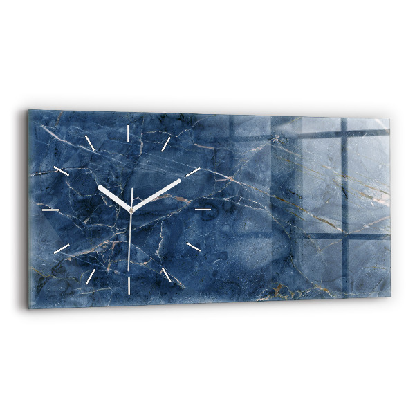 Horloge rectangulaire horizontale Texture marbre bleu