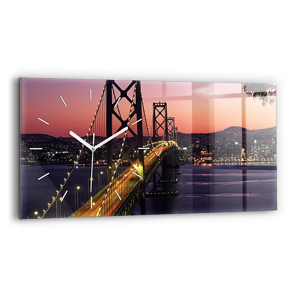 Horloge horizontale en verre Coucher de soleil aux USA