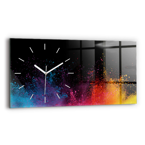 Horloge murale horizontale Une explosion de couleurs