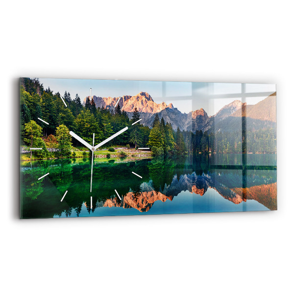 Horloge murale horizontale Paysage lacustre