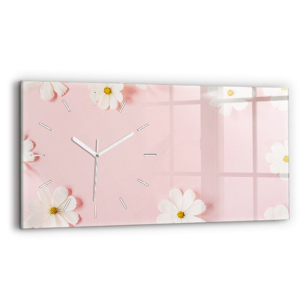 Horloge rectangulaire horizontale Fleurs de marguerite