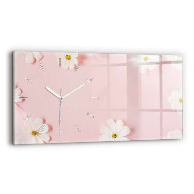 Horloge rectangulaire horizontale Fleurs de marguerite