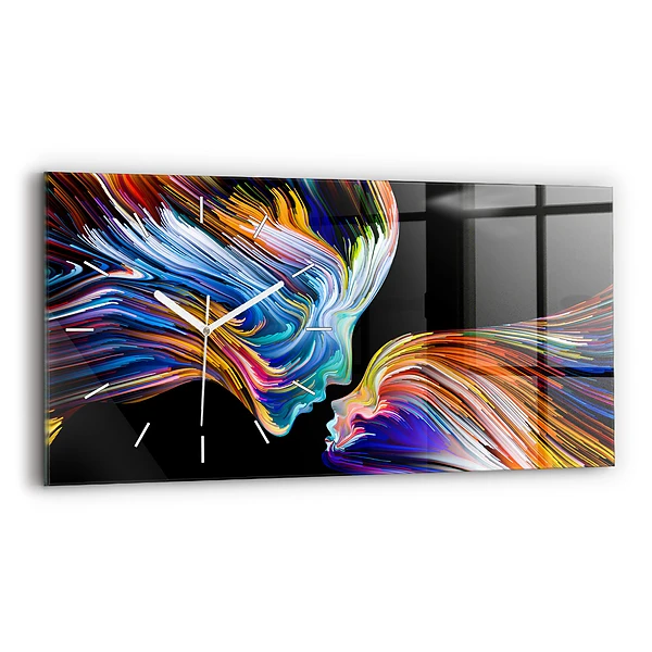 Horloge horizontale en verre Art émotionnel