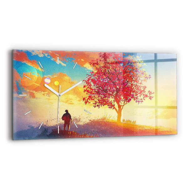 Horloge rectangulaire horizontale Paysage d'automne