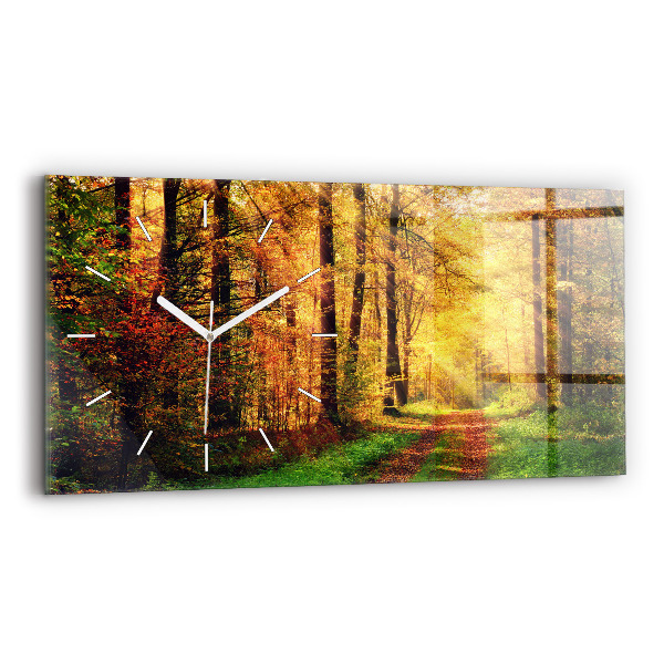 Horloge rectangulaire horizontale Paysage de forêt en automne