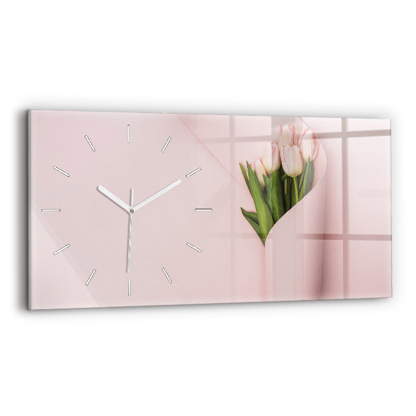 Horloge rectangulaire horizontale Bouquet de fleurs