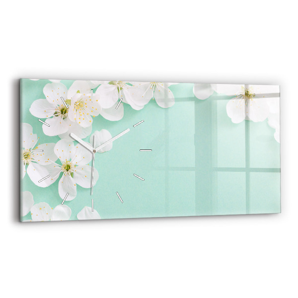 Horloge horizontale en verre Marguerites en fleurs