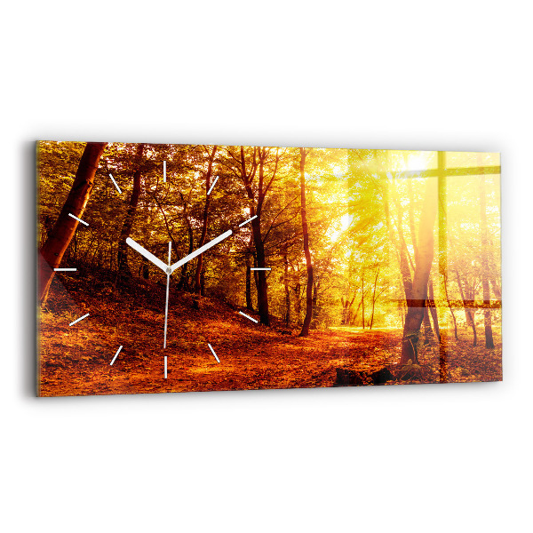 Horloge rectangulaire horizontale Paysage forestier au soleil