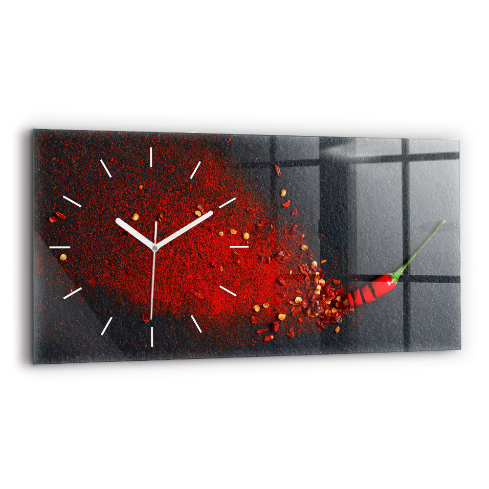 Horloge murale horizontale Épices rouges