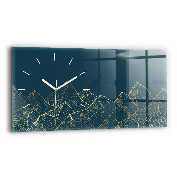 Horloge rectangulaire horizontale Croquis de montagnes