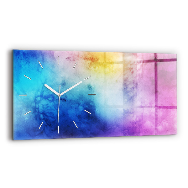 Horloge rectangulaire horizontale Taches colorées