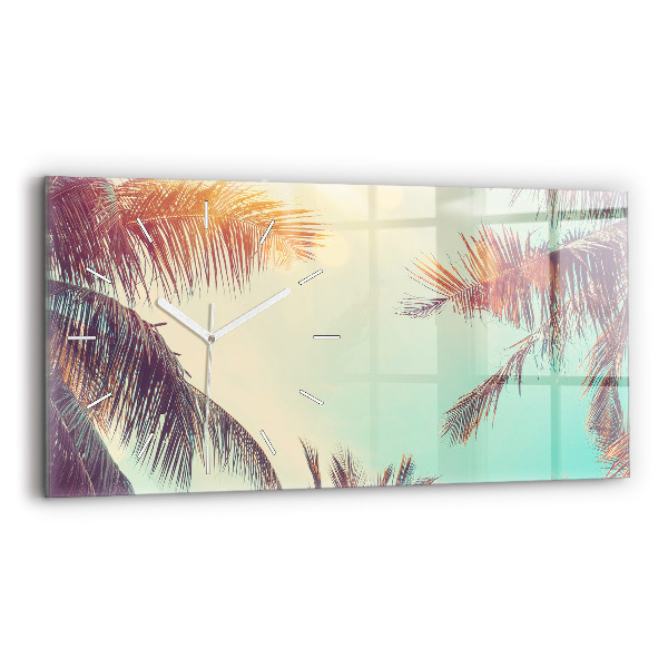 Horloge horizontale en verre Palmiers tropicaux