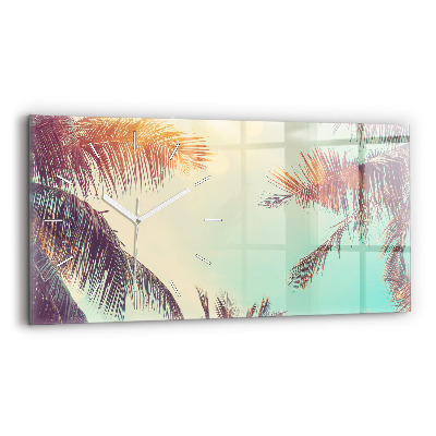 Horloge horizontale en verre Palmiers tropicaux
