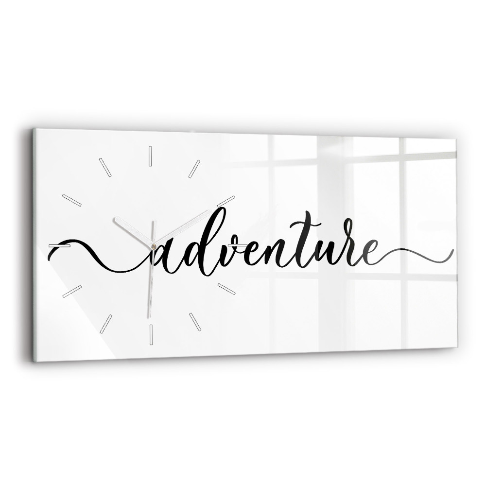 Horloge horizontale en verre Inscription d'aventure
