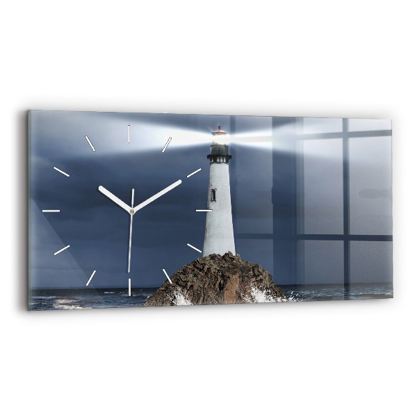 Horloge horizontale en verre Phare