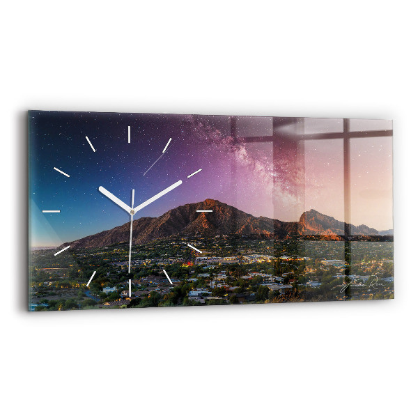 Horloge rectangulaire horizontale Paysage de montagne