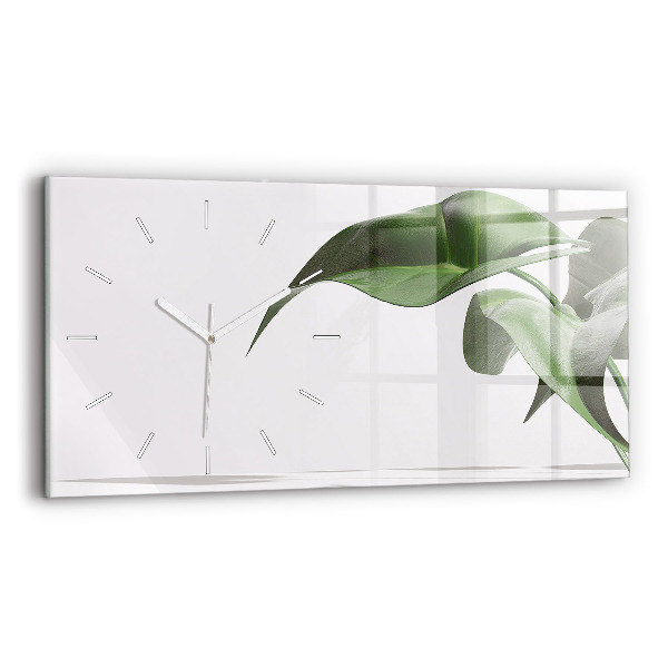 Horloge murale horizontale Feuilles abstraites