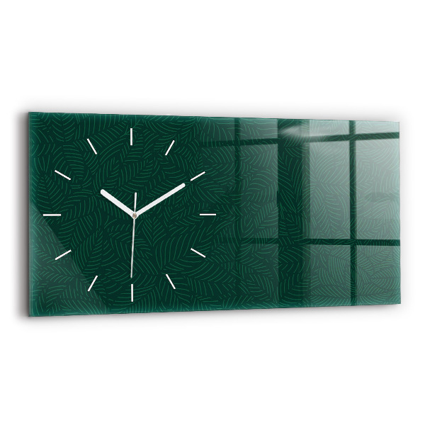 Horloge murale horizontale Motif de feuilles