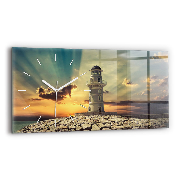 Horloge murale horizontale Phare sur la mer