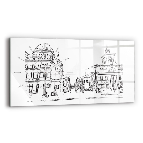 Horloge rectangulaire horizontale Illustration de la ville de Poznan