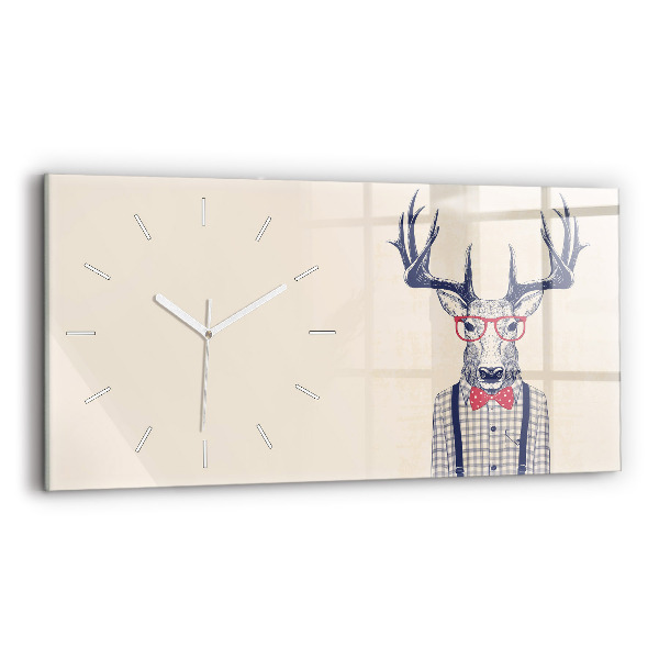 Horloge horizontale en verre Cerf en chemise