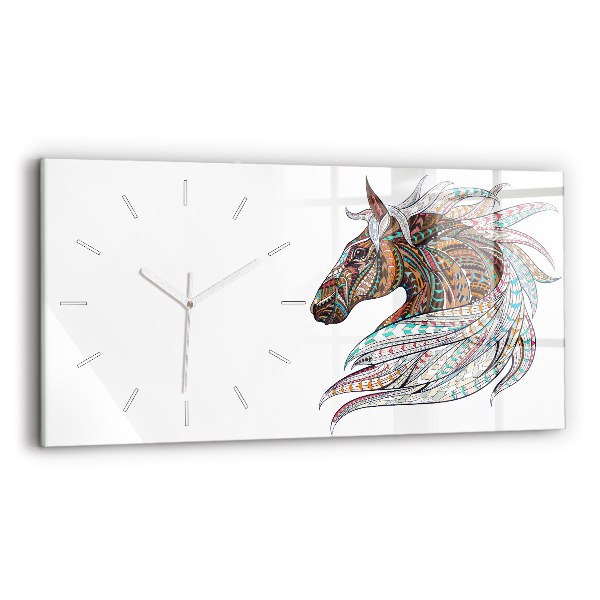 Horloge rectangulaire horizontale Illustration d'un cheval