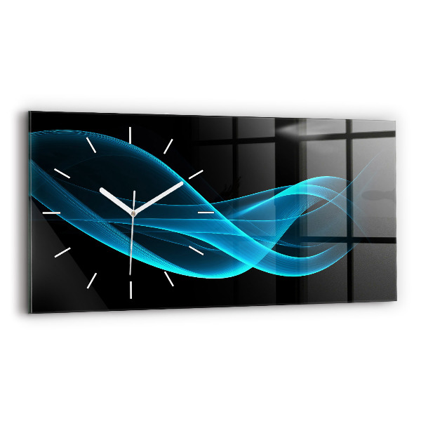 Horloge rectangulaire horizontale Abstraction bleue