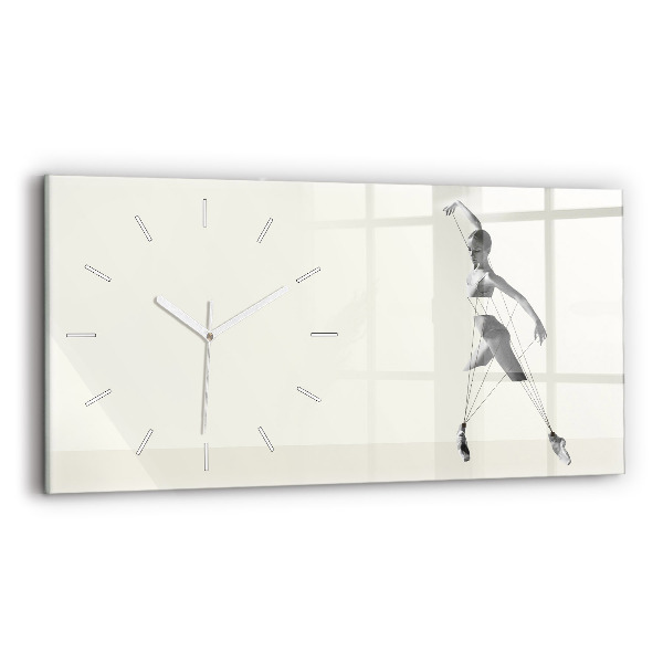 Horloge horizontale en verre Femme danseuse abstraite