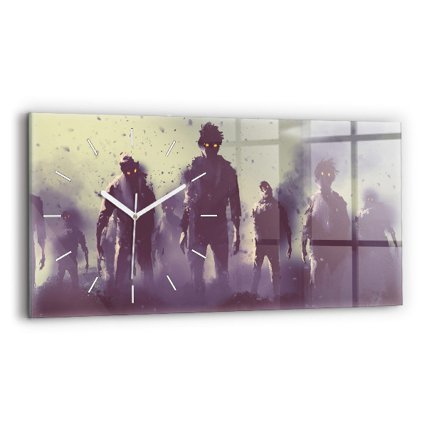 Horloge rectangulaire horizontale Zombie la nuit - halloween