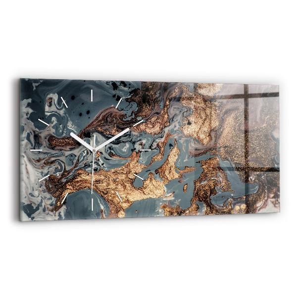 Horloge rectangulaire horizontale Marbre Art abstrait