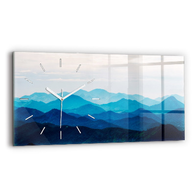 Horloge horizontale en verre Montagne en aquarelle