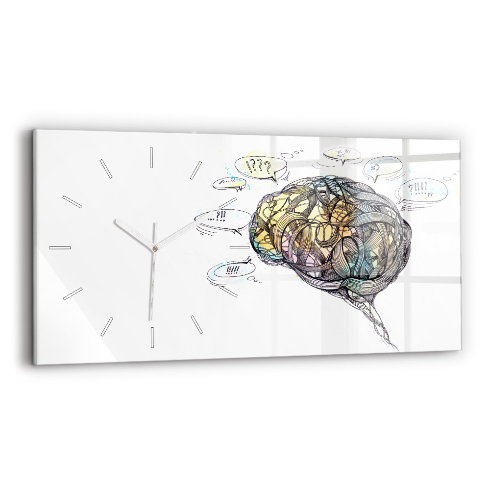 Horloge murale horizontale Représentation artistique du cerveau