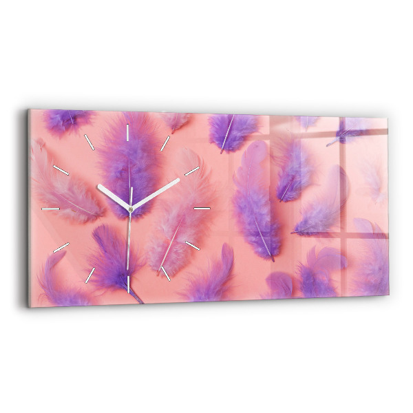 Horloge rectangulaire horizontale Plumes colorées