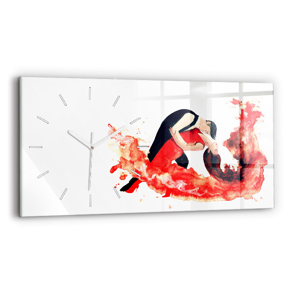 Horloge rectangulaire horizontale Tango émotionnel et sensuel