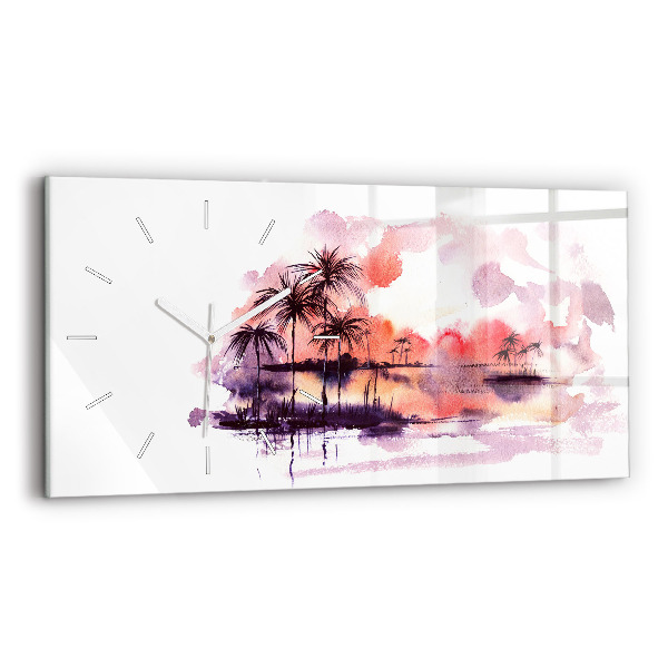 Horloge rectangulaire horizontale Paysage tropical