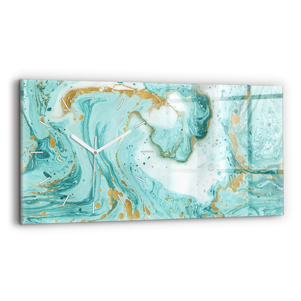 Horloge rectangulaire horizontale Texture de marbre