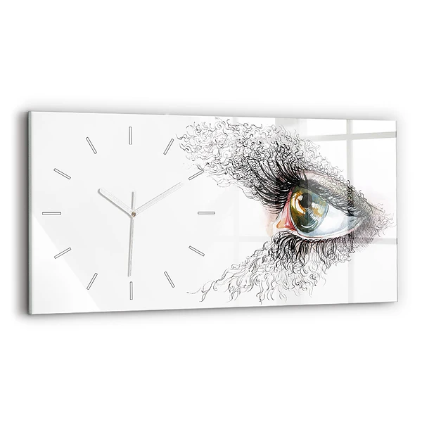 Horloge murale horizontale Dessin d'un œil humain