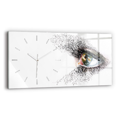 Horloge murale horizontale Dessin d'un œil humain