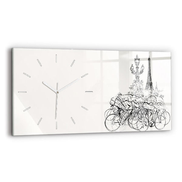 Horloge rectangulaire horizontale Dessin d'une course cycliste