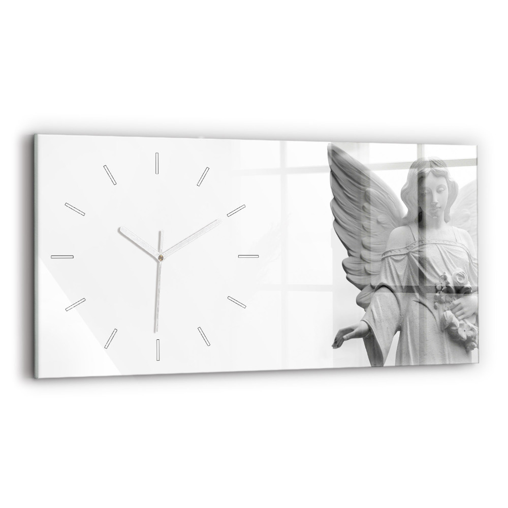 Horloge murale horizontale Sculpture d'un ange avec des ailes