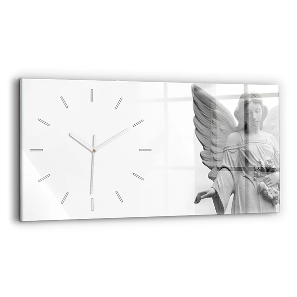 Horloge murale horizontale Sculpture d'un ange avec des ailes