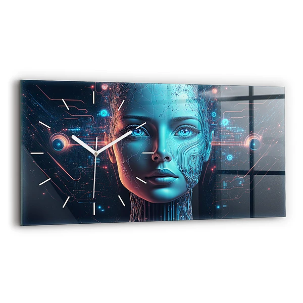 Horloge horizontale en verre Intelligence artificielle