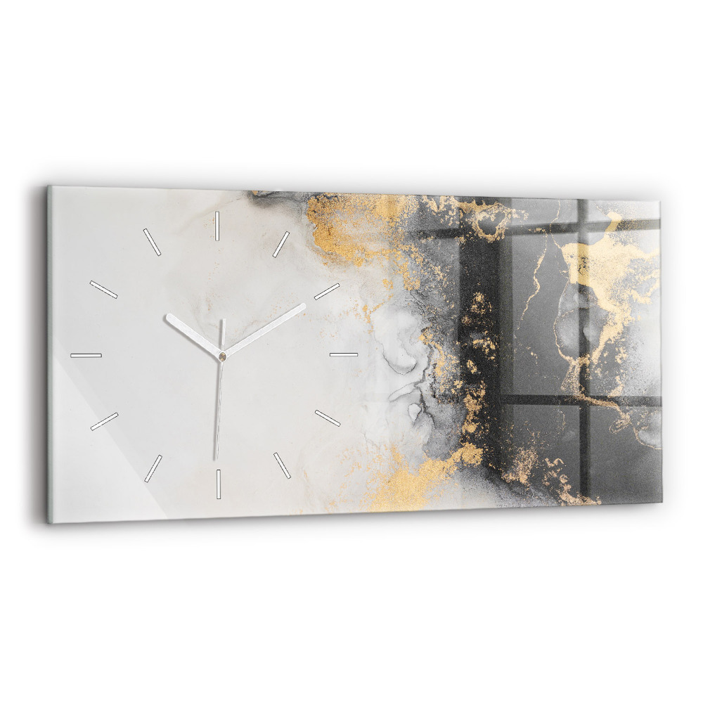 Horloge horizontale en verre Art du marbre