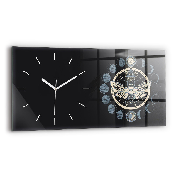 Horloge horizontale en verre Phases de la lune